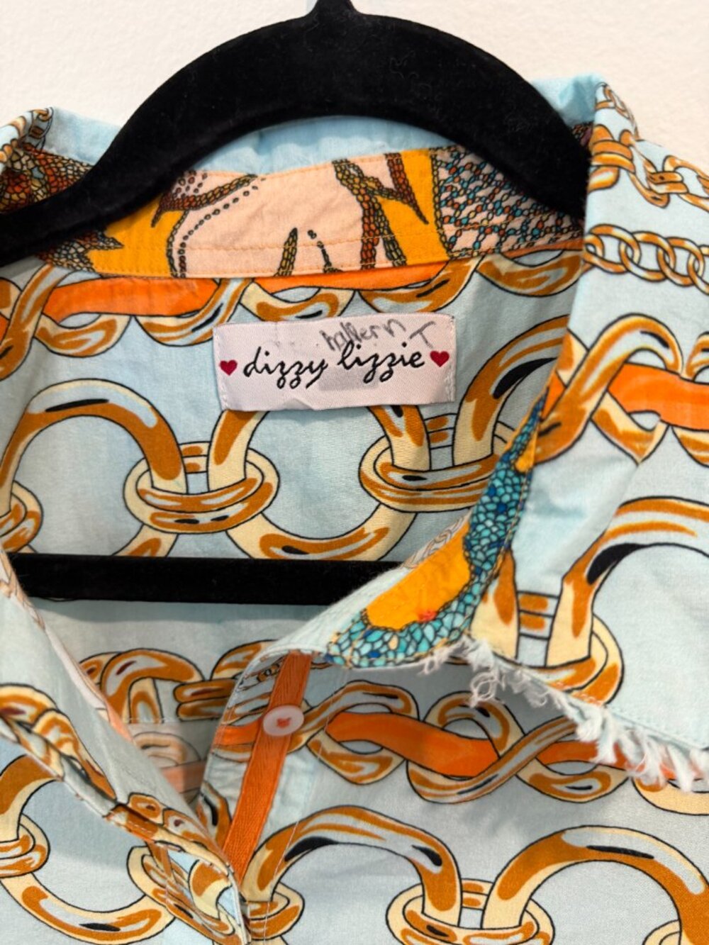 Dizzy Lizzie Chatham Dress Aqua‎ Links Print sz M 8/10 SOLD OUT - Picture 5 of 5